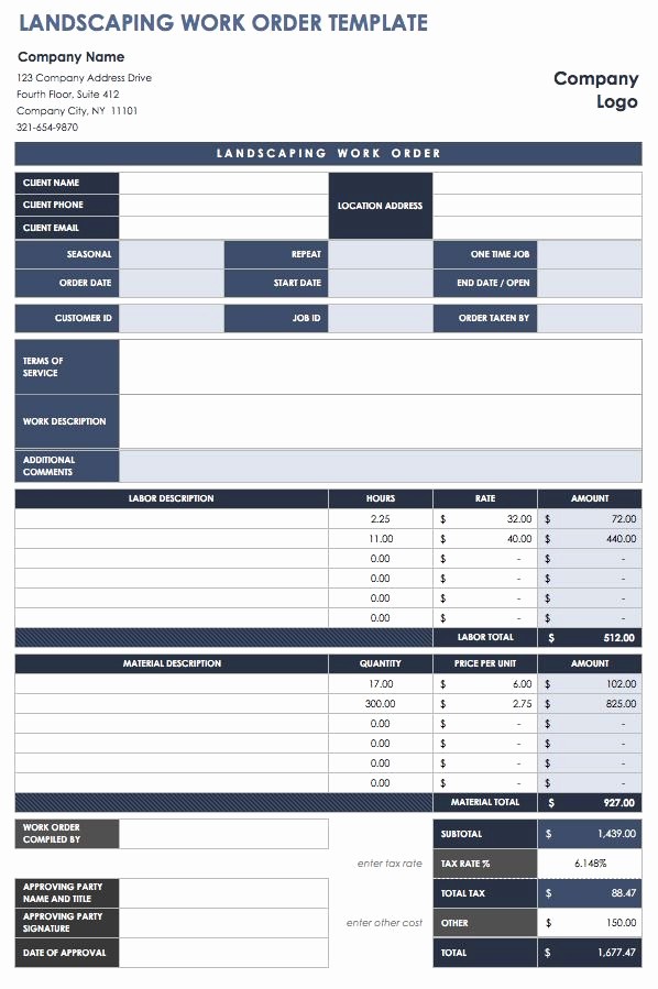 Maintenance Work order Template Excel Awesome 15 Free Work order Templates