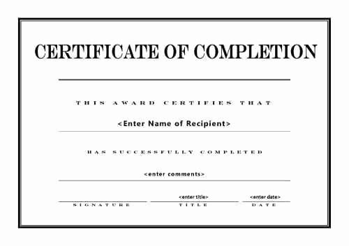 Make A Certificate Of Completion Best Of 10 Certificate Of Pletion Templates Word Excel Pdf