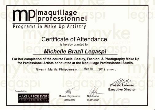 Make A Certificate Of Completion Best Of Hmua Myke Legaspi My Hair &amp; Make Up Artistry Certificates