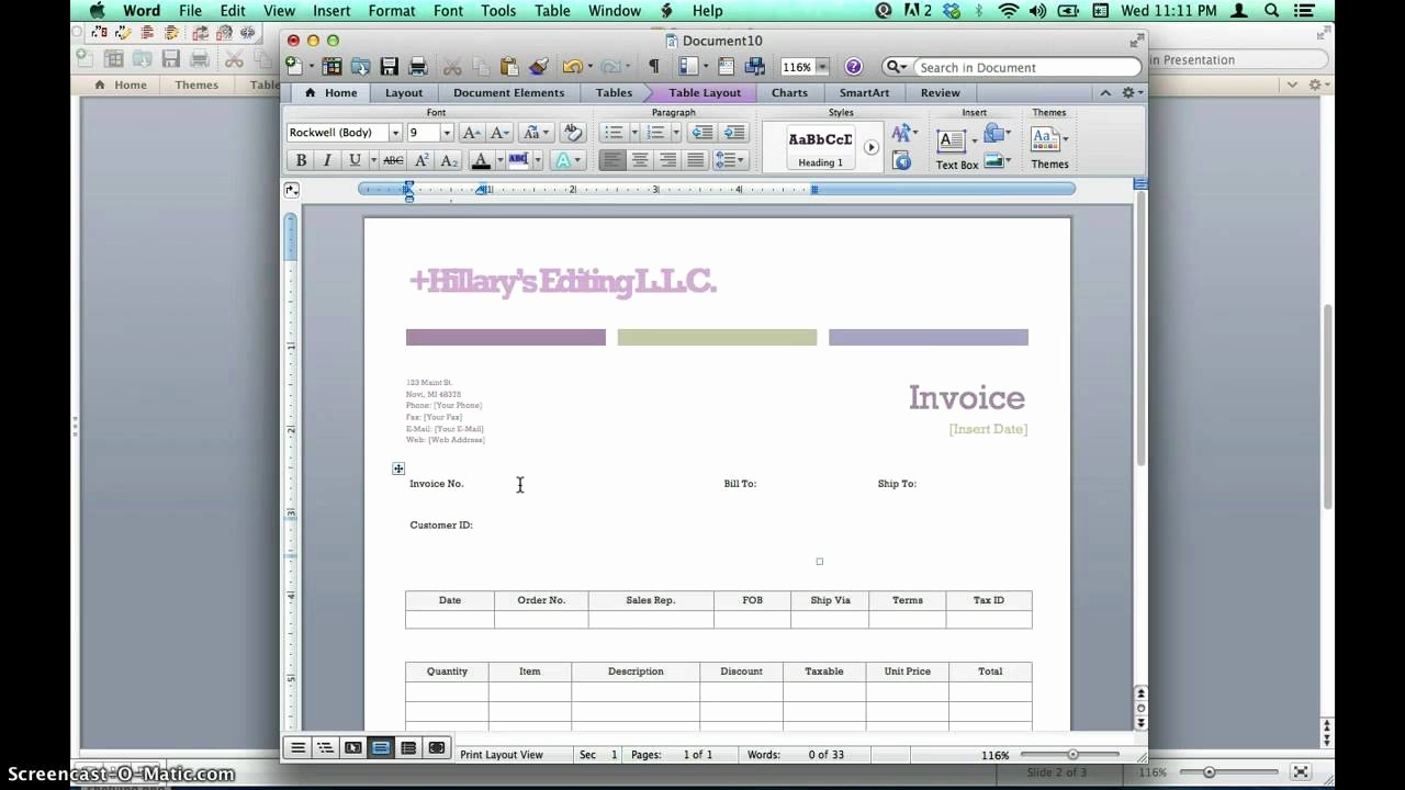 Make An Invoice On Word New Creating Invoices Using Microsoft Word Templates
