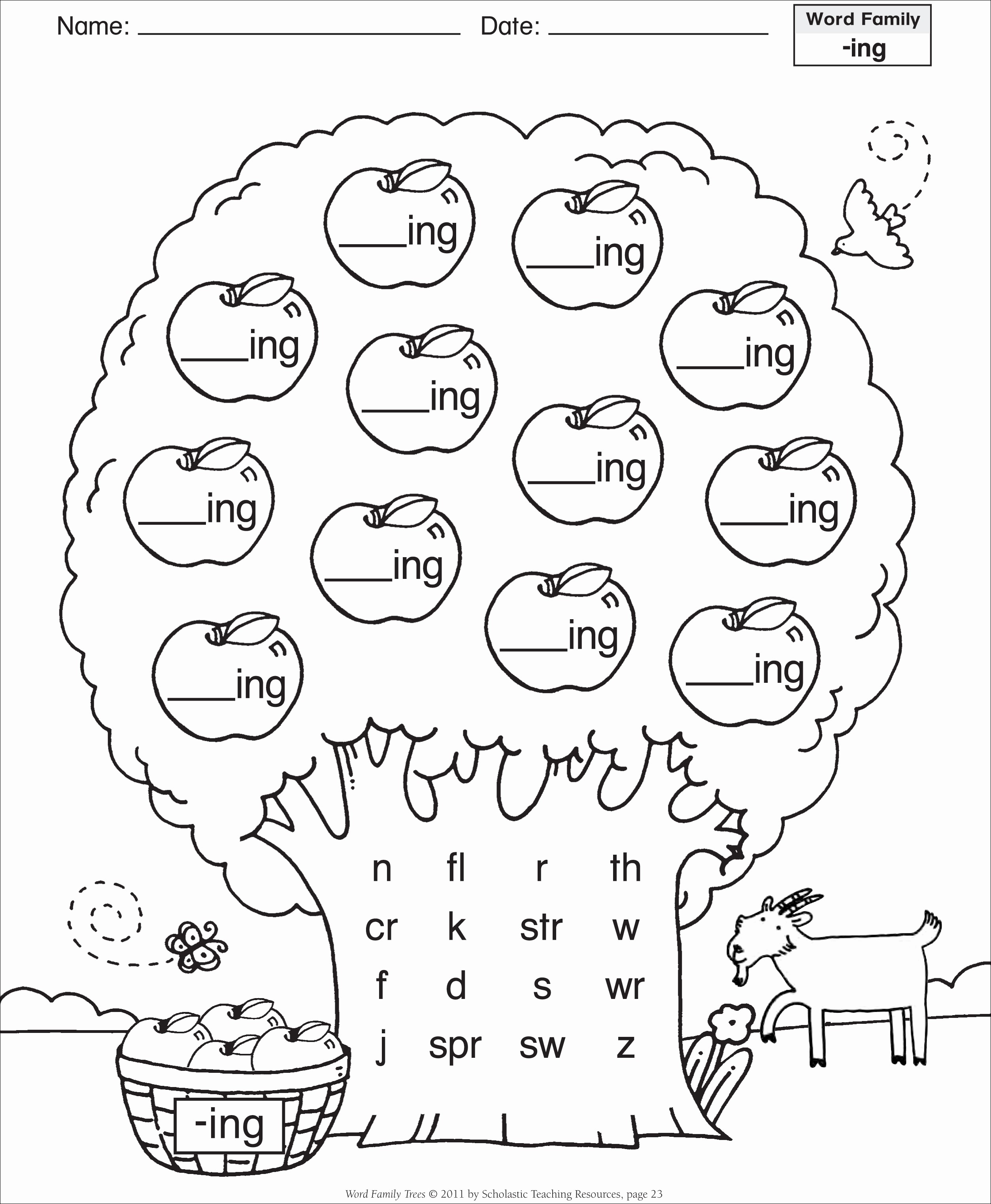 Make Family Tree In Word Beautiful 8 Best Of Ing Word Family Printables Ing Word