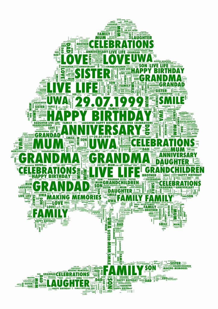Make Family Tree In Word Elegant Personalised Family Tree Print by Unique Word Art