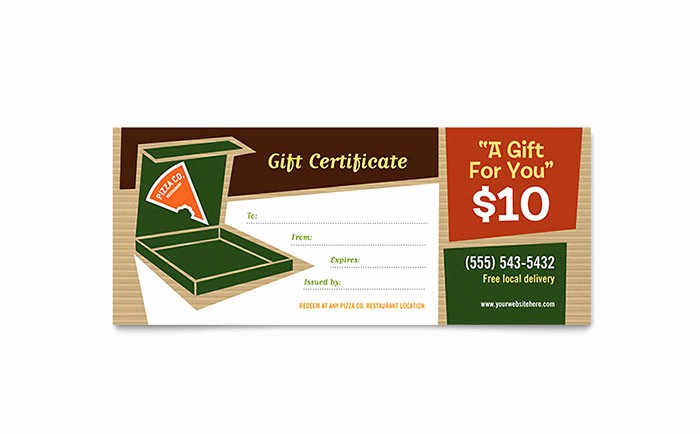 Make Gift Certificate Online Free Luxury Pizza Pizzeria Restaurant Gift Certificate Template Word