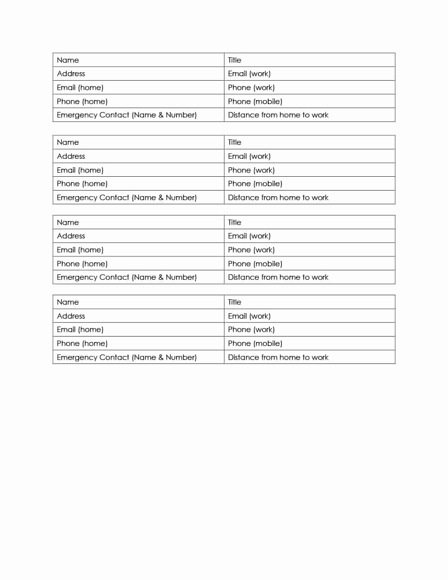 Make Your Own Address Book Lovely 40 Phone &amp; Email Contact List Templates [word Excel]