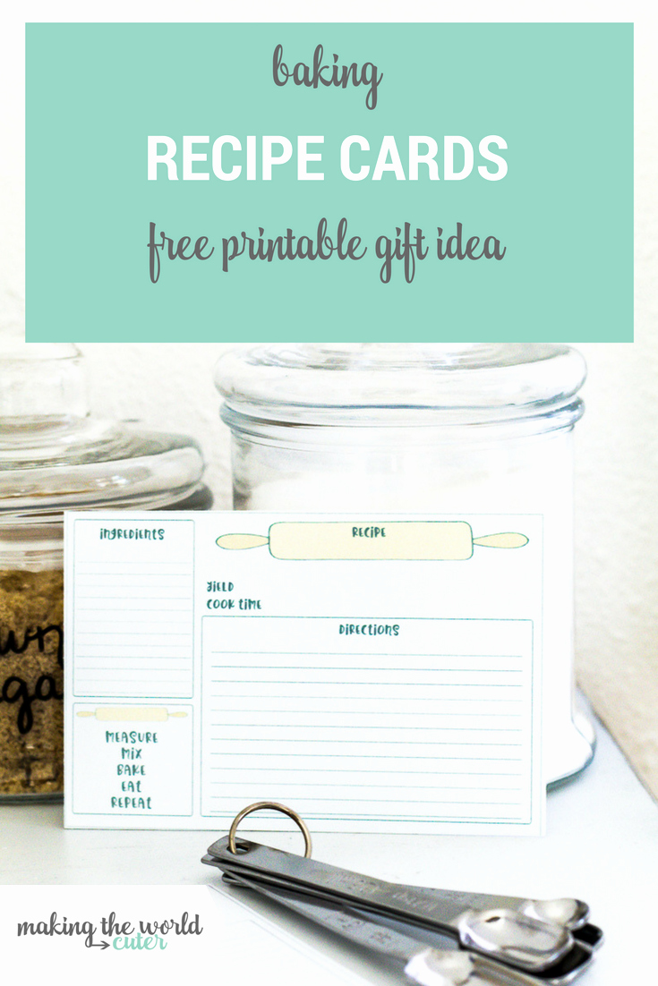 Making A Gift Certificate Free Beautiful Baking Recipe Cards Free Printable Gift Idea