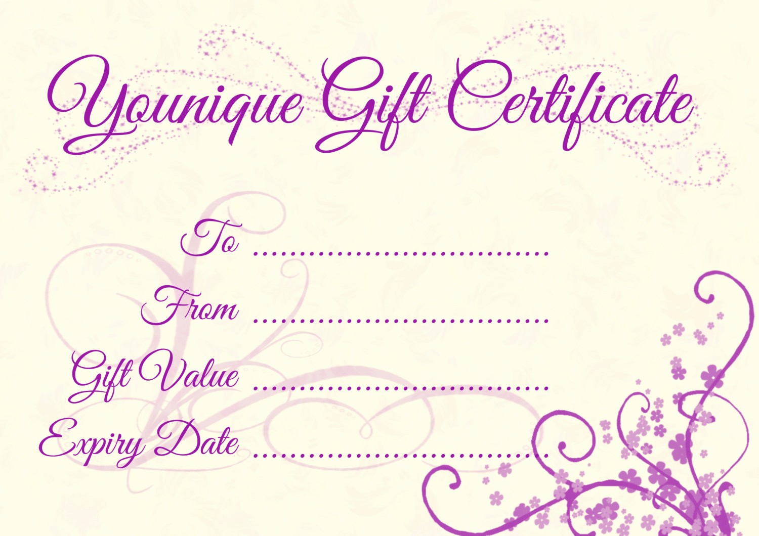 Making A Gift Certificate Free Best Of Younique Gift Certificate Template