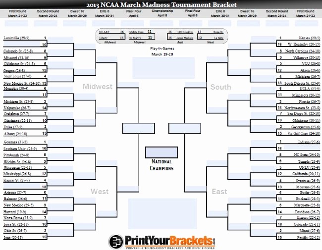 March Madness Bracket Word Document New Blank March Madness Bracket Template Free