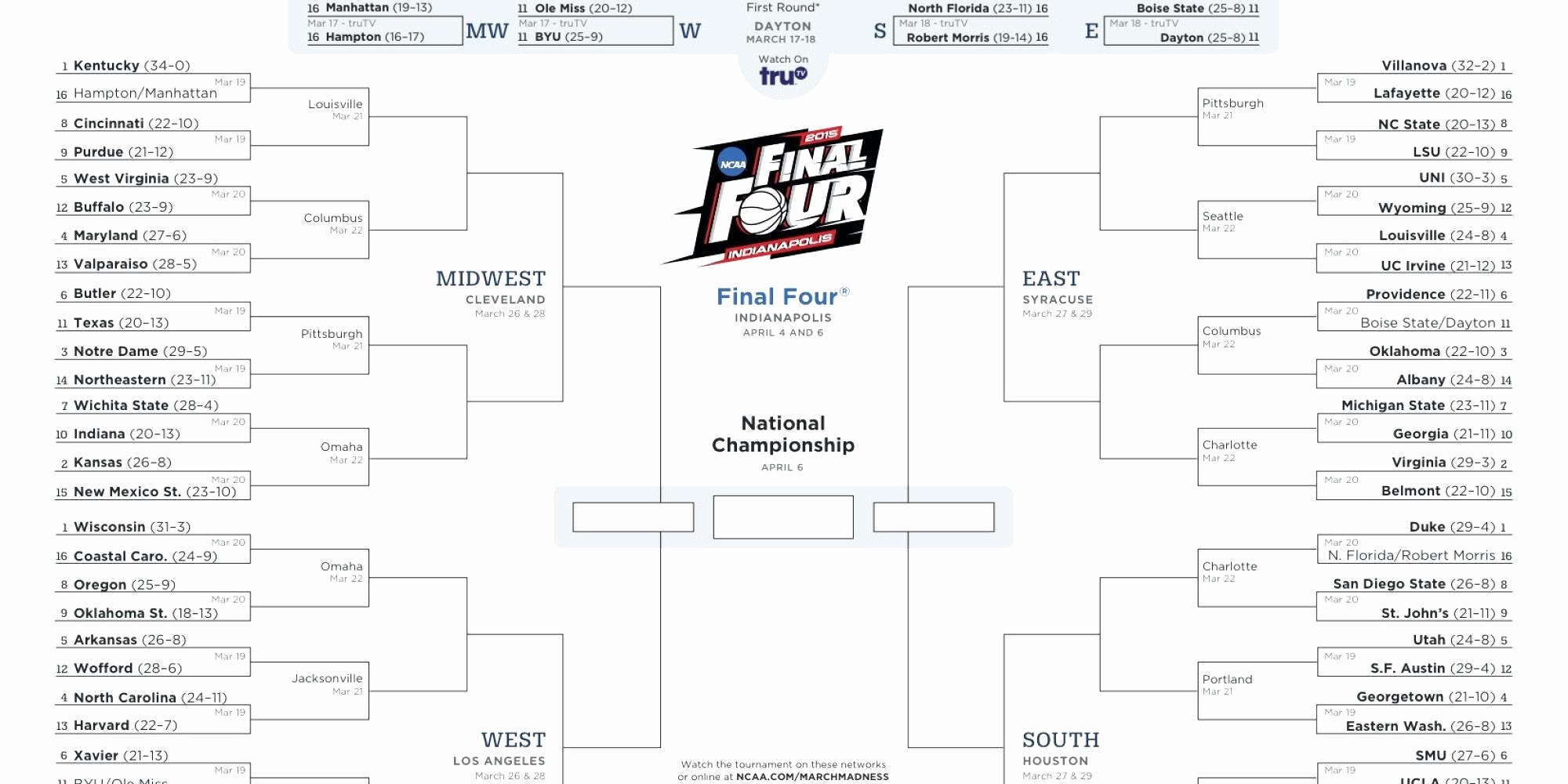 March Madness Bracket Word Document Unique March Madness Bracket Template