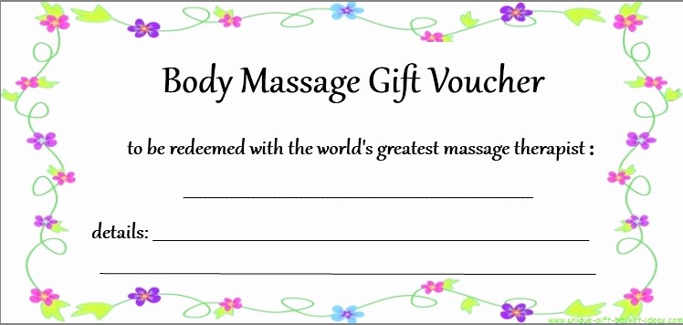 Massage Gift Certificate Template Word Fresh Valentine Gift Ideas
