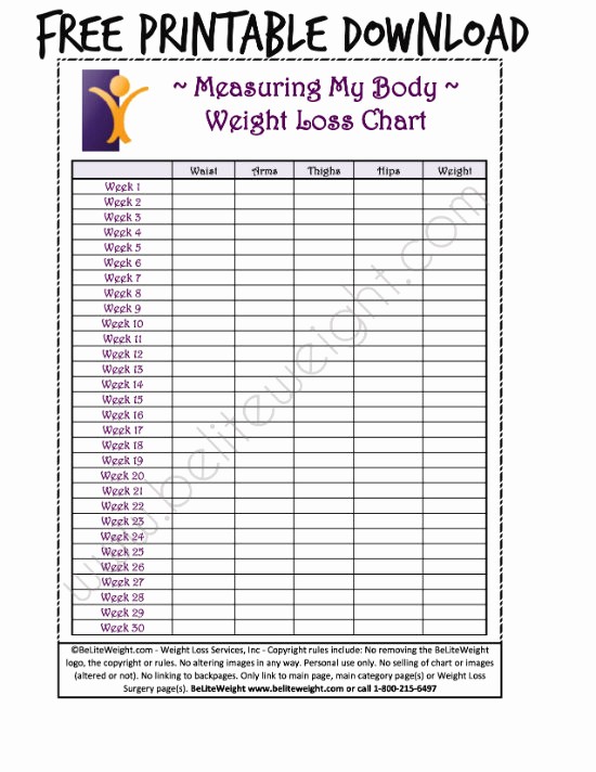 Measurements for Weight Loss Chart Beautiful Keeping Track Your Weight Loss Tips &amp; Free Printable