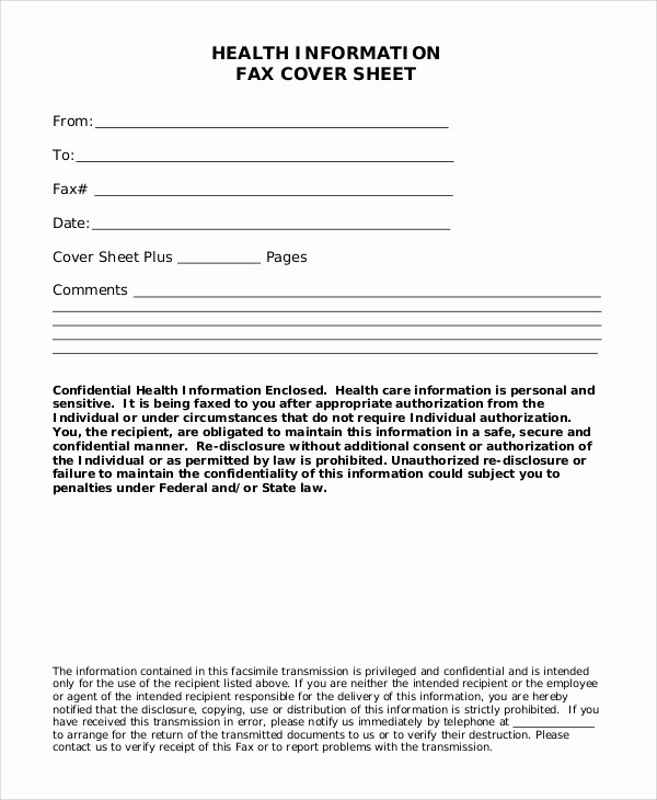 Medical Fax Cover Sheet Template Best Of 9 Blank Fax Cover Sheet Samples