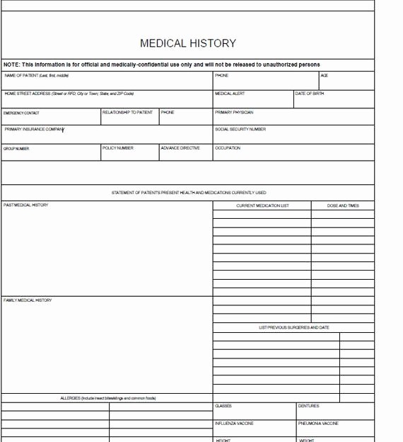Medical History form Template Pdf Luxury Fillable Medical History Log Pdf Digital Health forms