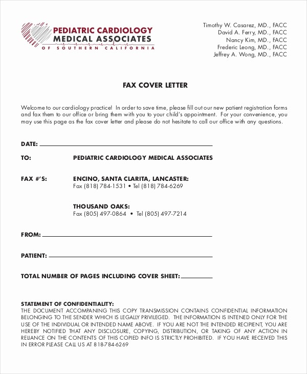 Medical Office Fax Cover Sheet New Fax Cover Letter 8 Free Word Pdf Documents Download