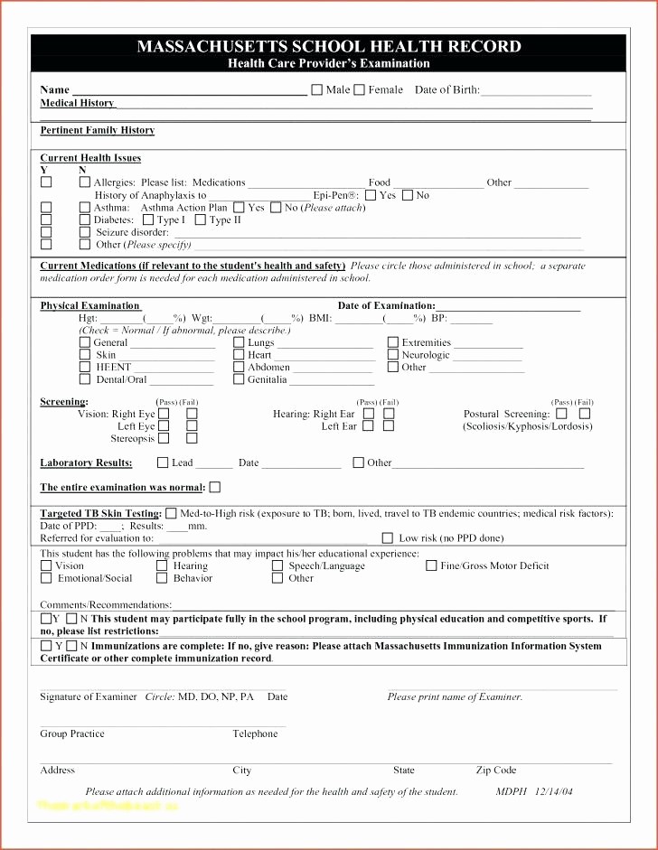 Medical Physical form for Employment Best Of Plete Physical Exam Template Filename Blank History and