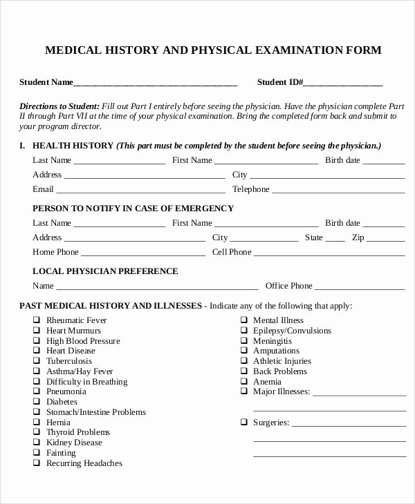 Medical Physical form for Employment Elegant 43 Printable Medical forms