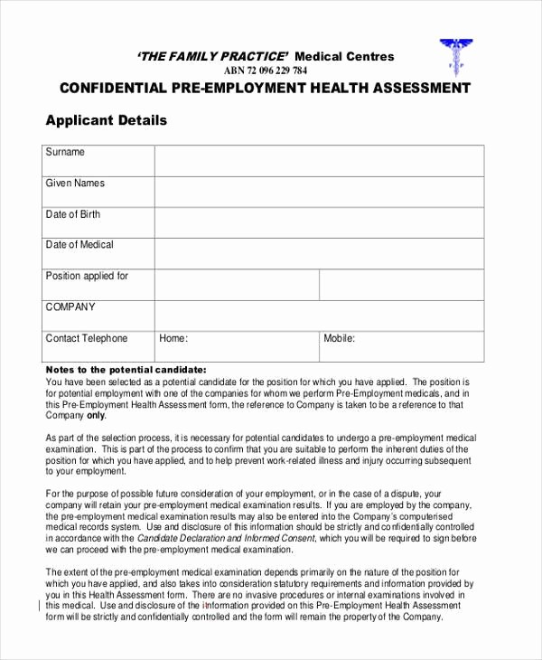 Medical Physical form for Employment Elegant Sample Employment forms In Pdf 34 Free Documents In