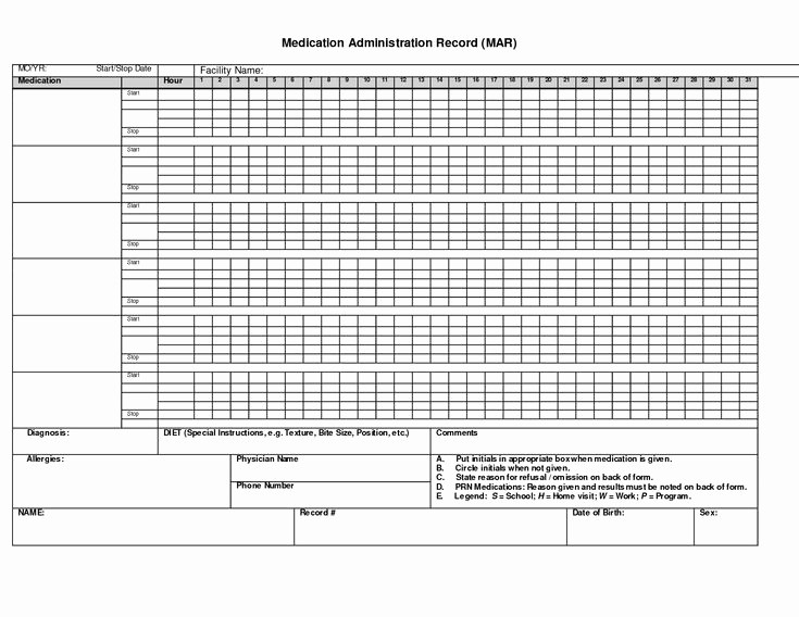 Medication Chart Template Free Download Lovely Download Blank Medication Administration Record Template