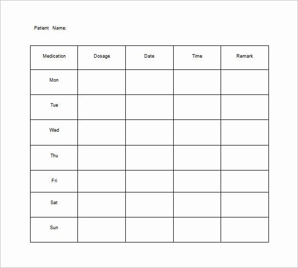 Medication Chart Template Free Download Luxury Medication Chart Template – 11 Free Sample Example