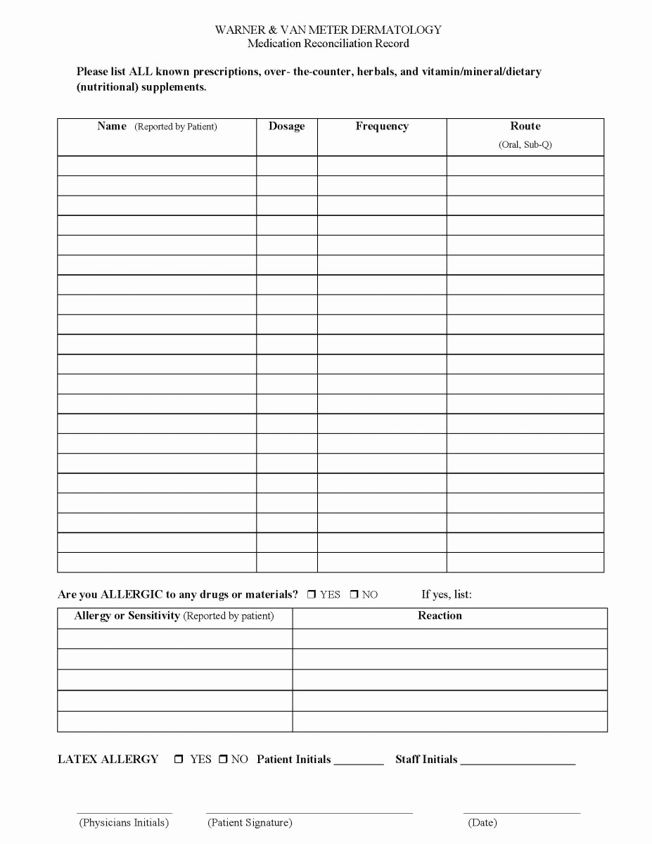 Medication Log Sheet for Patients Fresh Patient Prescription Pick Up forms to Pin On