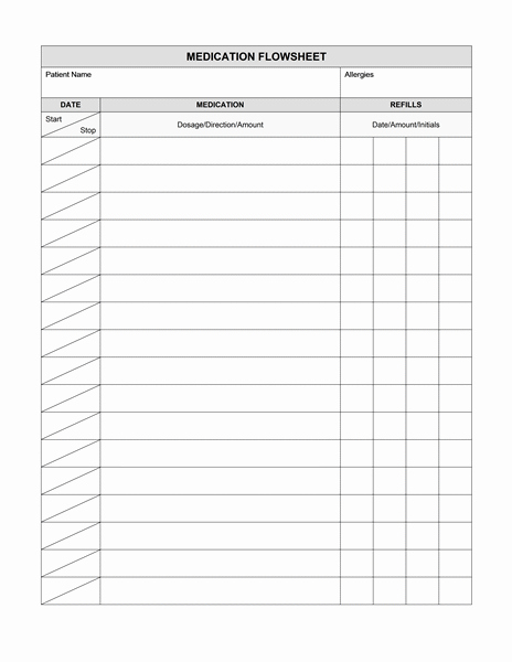 Medication Log Sheet for Patients Inspirational Medication Flow Sheet the Information Contained On This