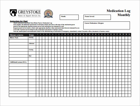 Medication Log Sheet for Patients Luxury 7 Medication Chart Templates Doc Pdf Excel