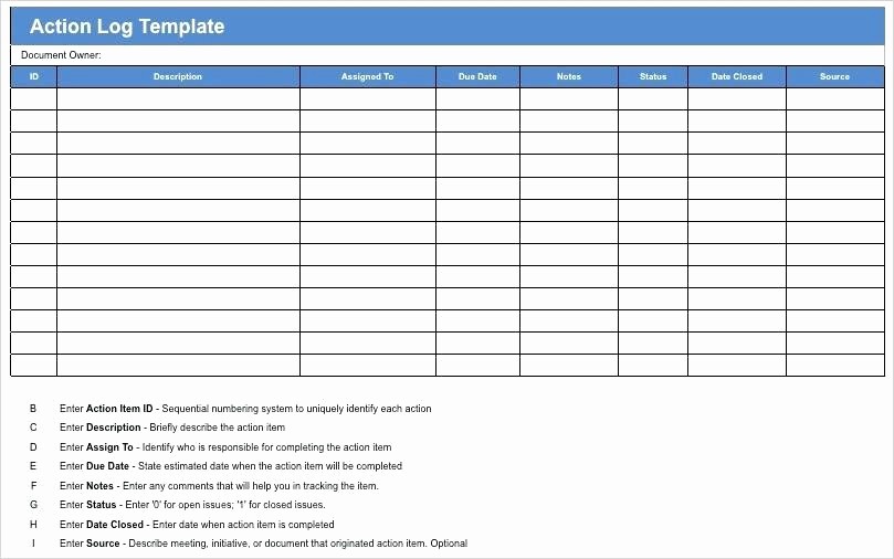 50 Meeting Action Items Tracker Excel