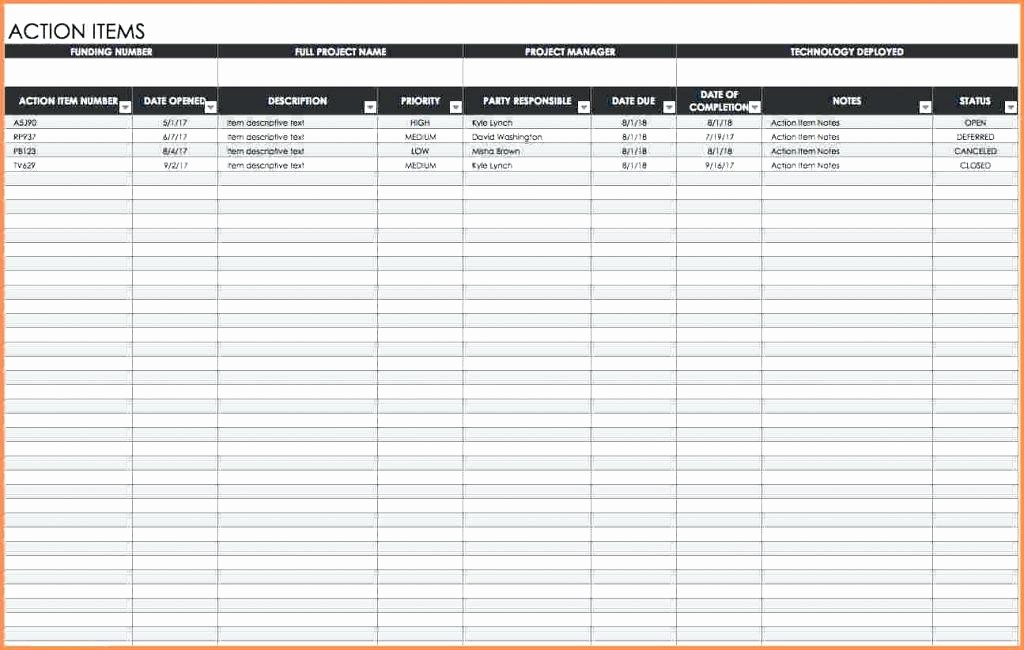 Meeting Action Items Tracker Excel Elegant Action Items Template Meeting Minutes – Akronteachfo