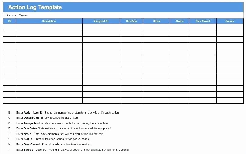 50 Meeting Action Items Tracker Excel Template Gambaran