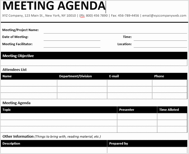 Meeting Agenda Template Word Free Beautiful 15 Best Meeting Agenda Templates for Word