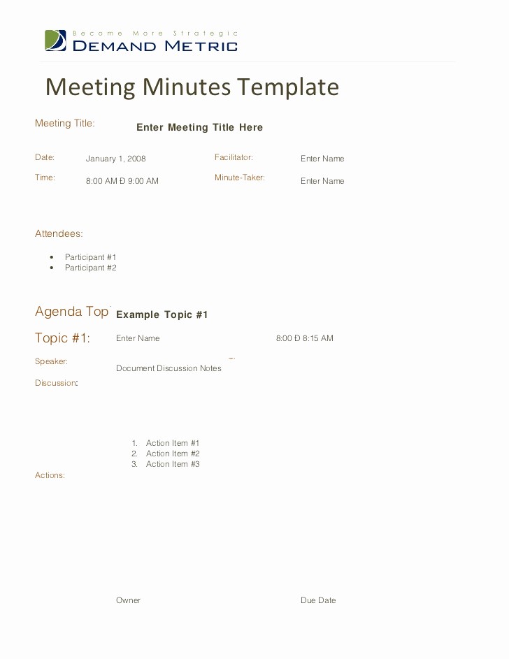 Meeting Agenda with Notes Template Best Of Meeting Minutes Template