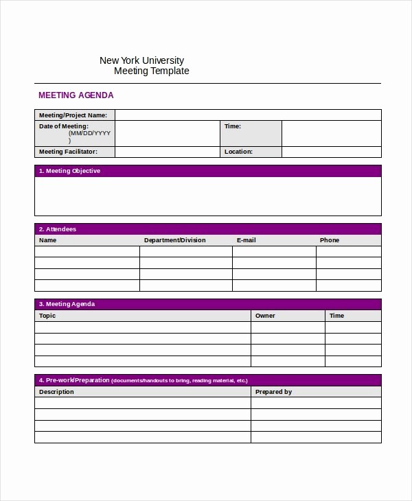 Meeting Agenda with Notes Template Fresh Meeting Protocol Template