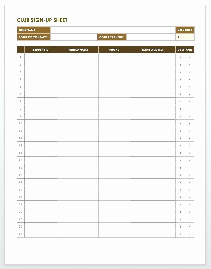 Meeting attendance Sheet Template Excel Best Of Club Sign Up Sheet Template Word attendee List Meeting