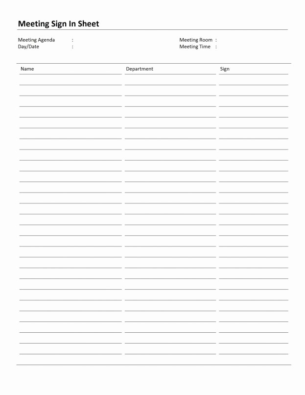 Meeting attendance Sign In Sheet Unique attendance Sheet Template Word Example Mughals