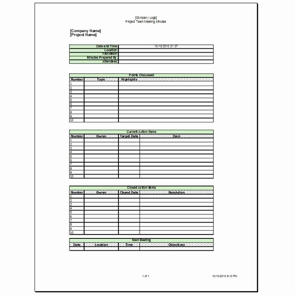 Meeting Minutes Template Microsoft Word Inspirational Free Downloads Microsoft Word or Excel Team Meeting