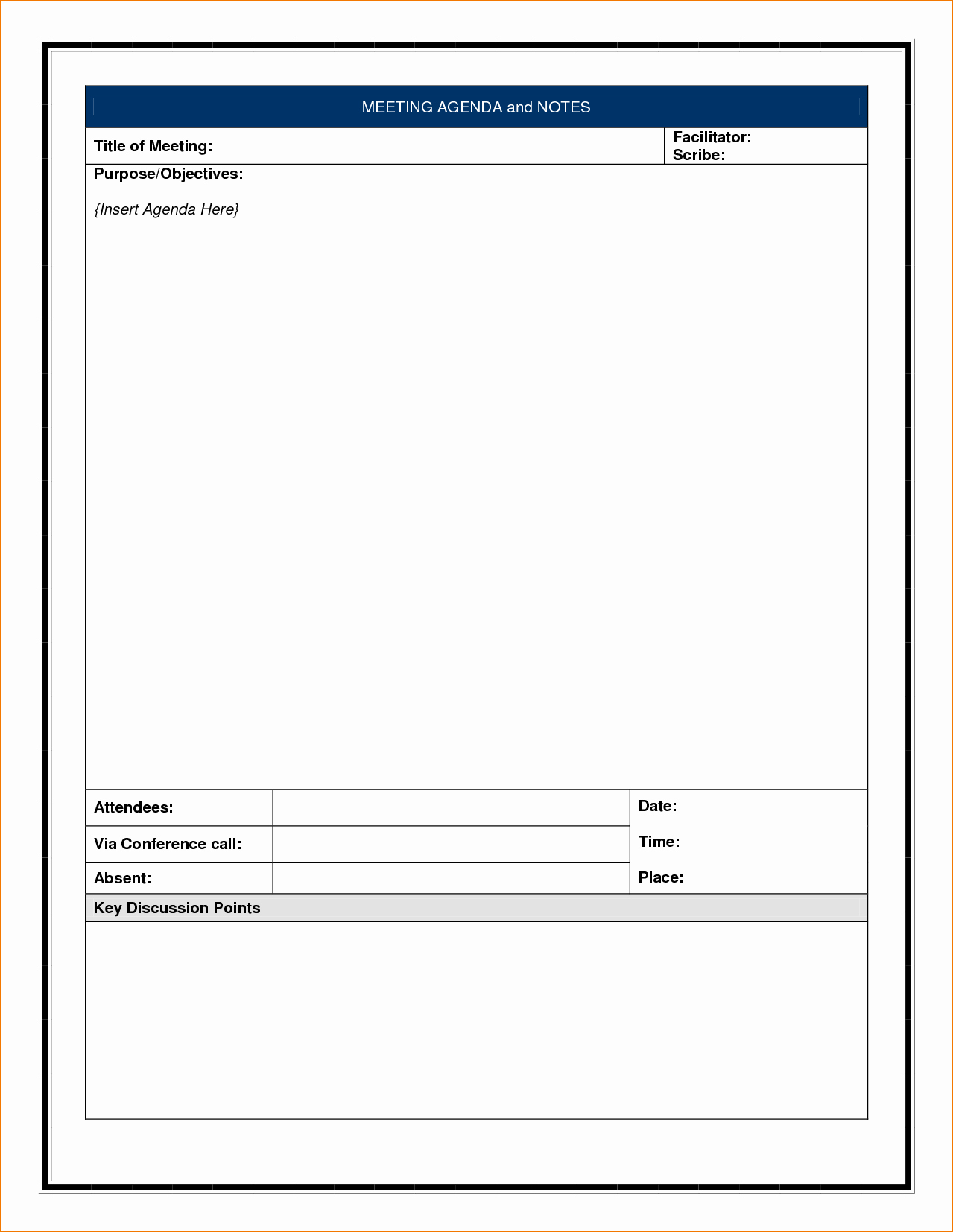 Meeting Notes Template for Word Awesome 4 Meeting Notes Template