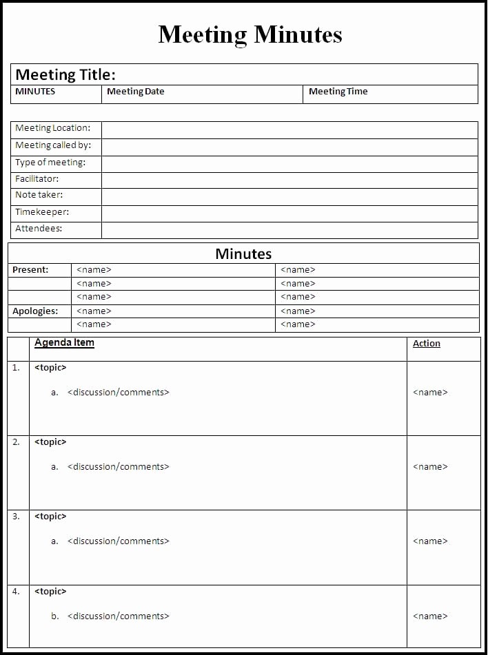 Meeting Notes Template for Word Beautiful top 5 Free Meeting Minutes Templates Word Templates
