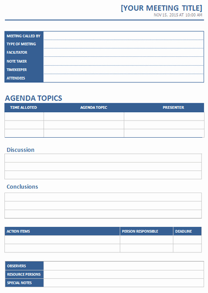 Meeting Notes Template for Word Elegant Ms Word Meeting Minutes Template