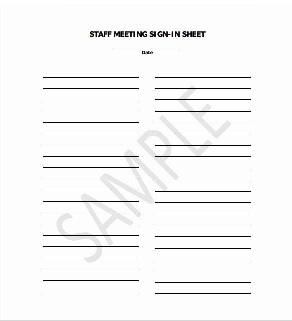Meeting Sign Up Sheet Template Awesome 18 Sign In Sheet Templates – Free Sample Example format