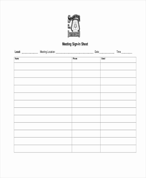 Meeting Sign Up Sheet Template Awesome 45 Sheet Templates