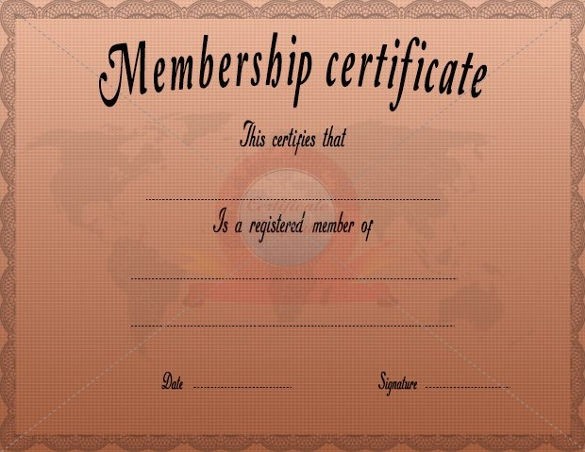 Membership Card Template Microsoft Word Lovely 23 Membership Certificate Templates Word Psd In