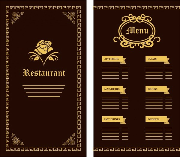 Menu Card Template Free Download Elegant Restaurant Menu Template Free Vector 17 111 Free