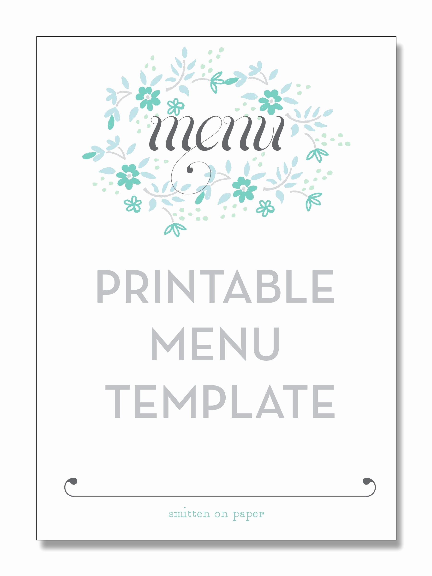 Menu Design Templates Free Download Beautiful Freebie Friday Printable Menu Party Time