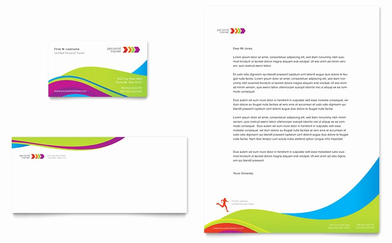 Microsoft Business Card Template Free Awesome Personal Trainer Business Card &amp; Letterhead Template