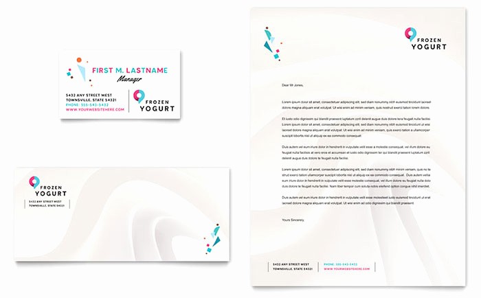 Microsoft Business Card Templates Free Best Of Frozen Yogurt Shop Business Card &amp; Letterhead Template