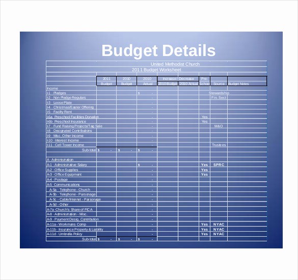 Microsoft Excel Church Budget Template Fresh 9 Church Bud Template Doc Excel Pdf