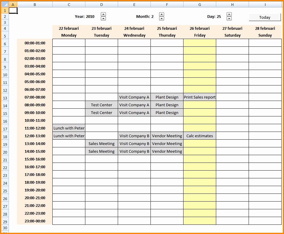 Microsoft Excel Weekly Schedule Template Inspirational Two Week Schedule Template Excel