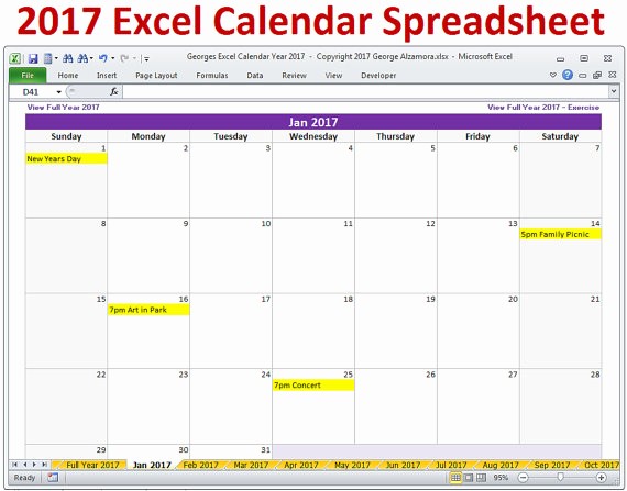 Microsoft Office 2017 Calendar Template Fresh Microsoft Excel Calendar Template 2017