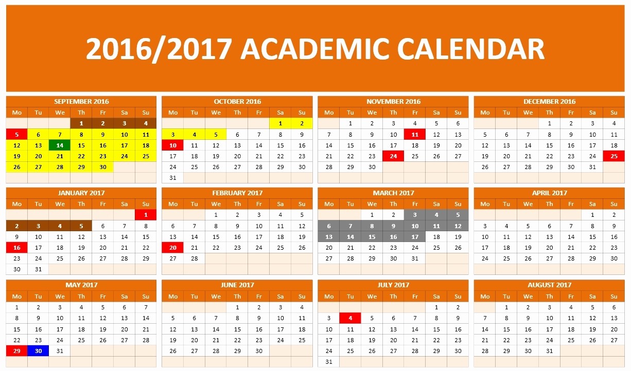 Microsoft Office Calendar Template 2017 Elegant 2016 2017 School Calendar Templates
