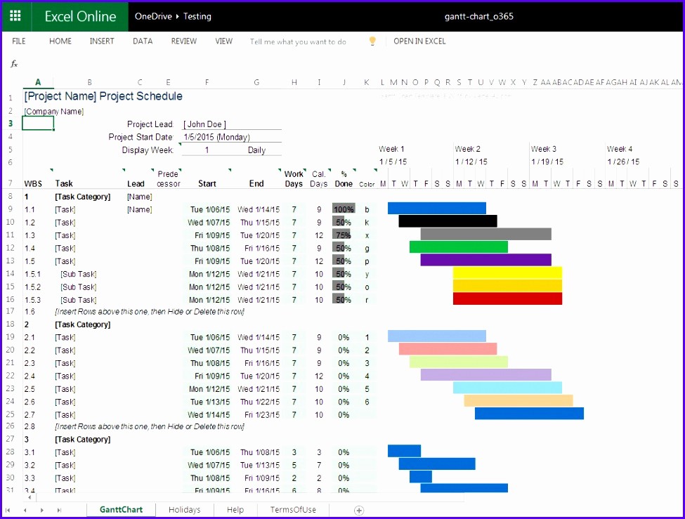 Microsoft Office Gantt Chart Templates Elegant 10 Daily Gantt Chart Excel Template Exceltemplates