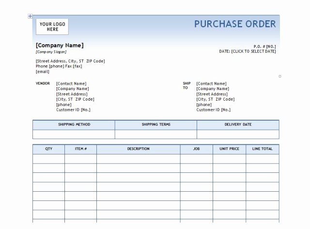 Microsoft Office Purchase order Templates Elegant Download A Purchase order Template to Help Your Small Business